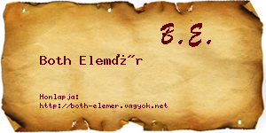 Both Elemér névjegykártya